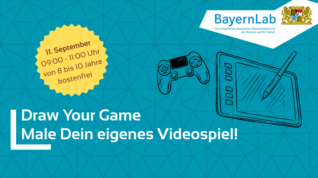 Werbeposter für den Draw Your Game Workshop in den Sommerferien 2025